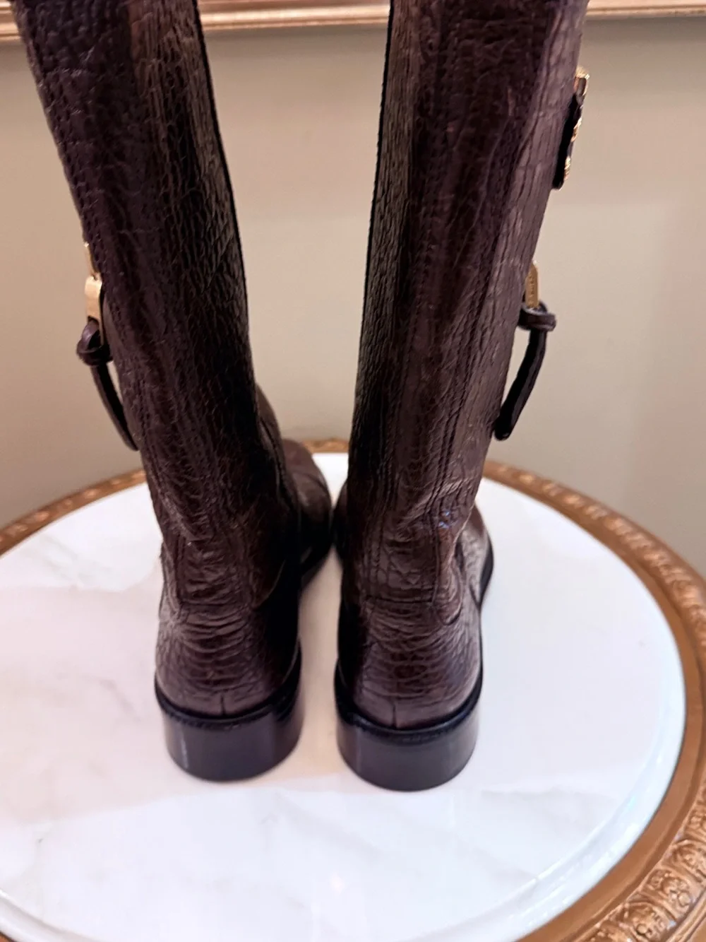 Tory Burch mid -calf Leather Boots 7.5 size